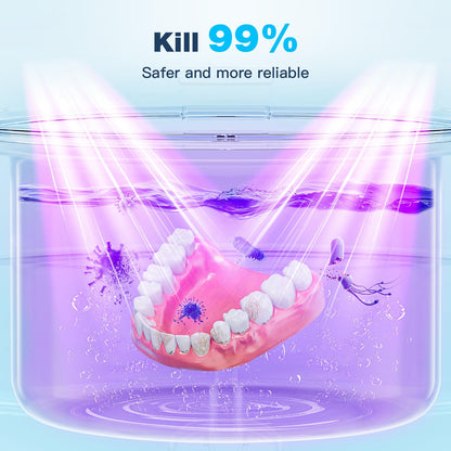 Ultrasonic Retainer Cleaner Machine - 45kHz, 200ml Pod, 3 Modes, Black