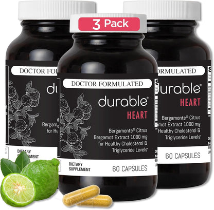 Durable Heart – Bergamonte Citrus Bergamot 1,000 mg + Olive Leaf Extract + Vitamin C | Doctor-Formulated Heart Health Supplement