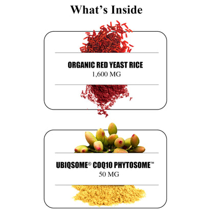 Durable RED Yeast Rice – Organic 1,600 mg + CoQ10 Phytosome | Doctor Formulated, Non-GMO, Vegan, Made in USA