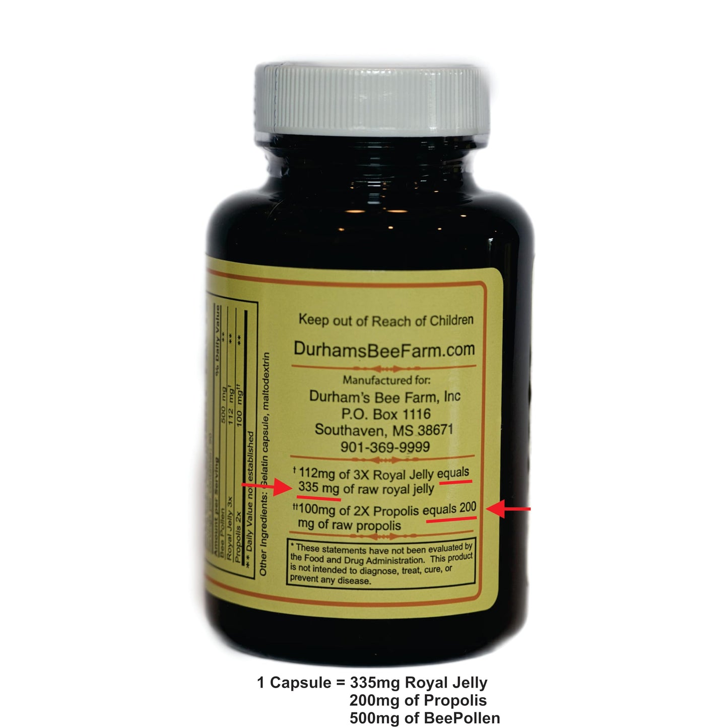 Durham's Bee Farm, Inc. Queen's Delight | Royal Jelly, Propolis & Bee Pollen Supplement