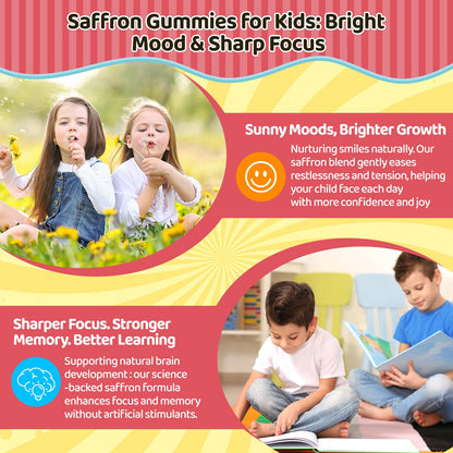 duwhot Liposomal Saffron Gummies for Kids – Focus & Brain Support, Vegan & Non-GMO