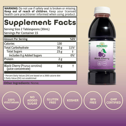 Dynamic Health Black Cherry Juice Concentrate - 100% Pure, No Additives (16 oz)