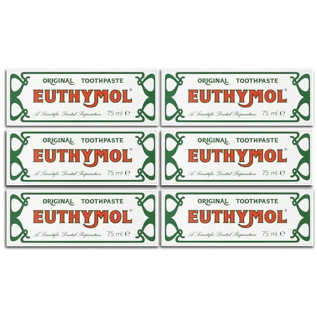 E Uthymol Original Toothpaste 75ml – Pack of 6 | Thymol & Eucalyptus