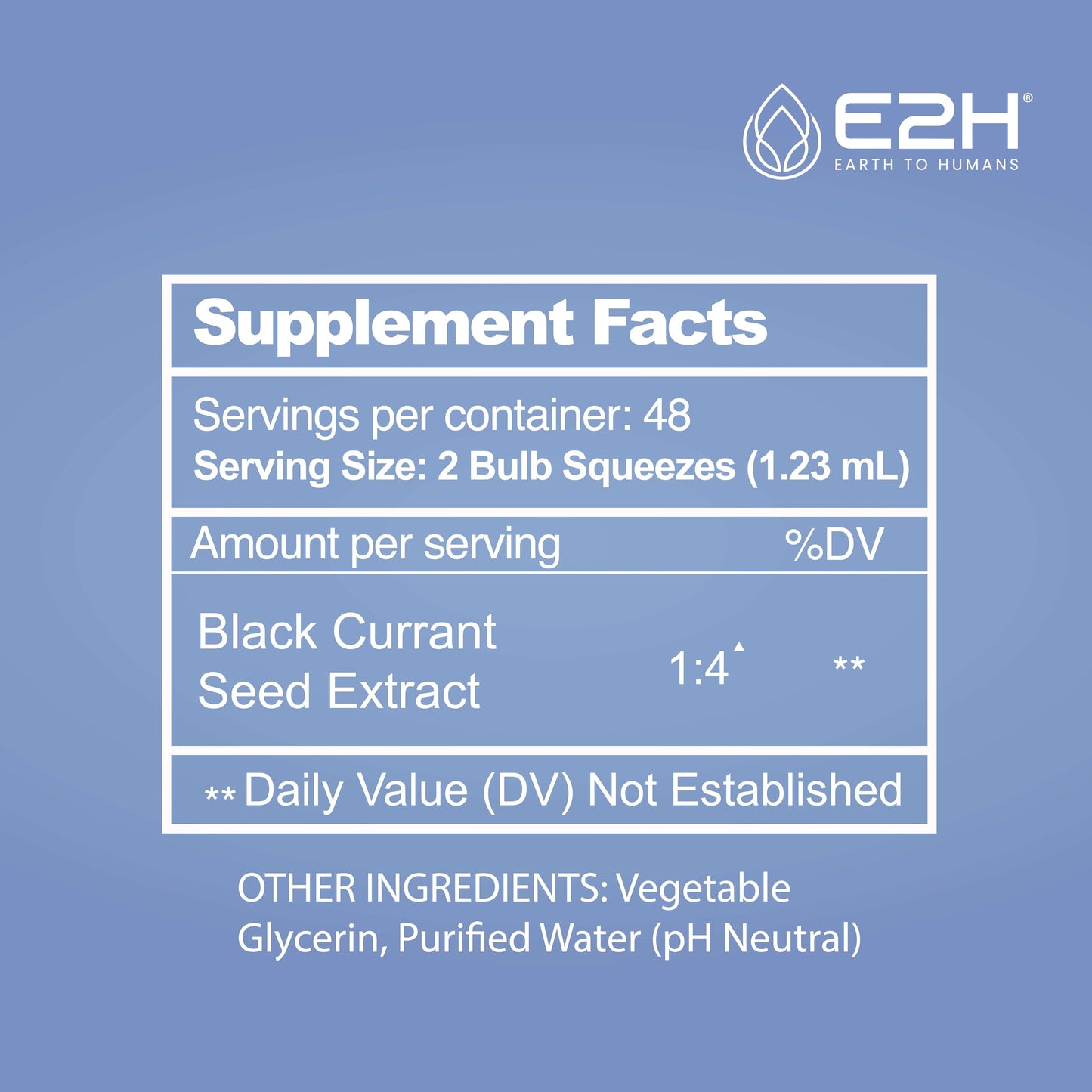 E2H Natural Black Currant Extract – Cold Pressed Seed, Immune Support, Fast-Absorbing Liquid (2 Bottles)