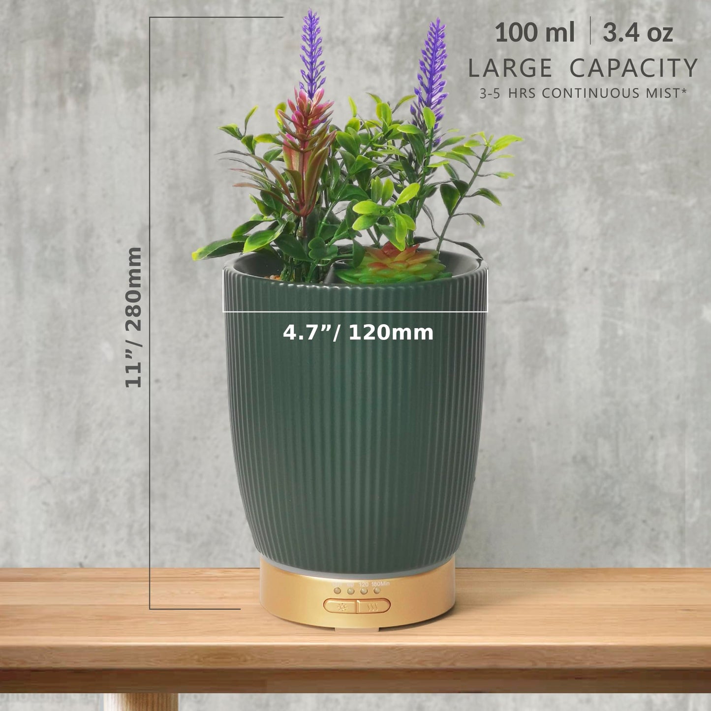 Earnest Living Ceramic Essential Oil Diffuser 100 ml – Aromatherapy Diffuser with Night Light & Auto Shut-Off