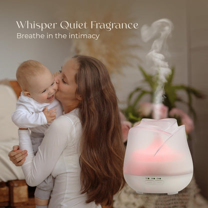 Earnest Living Rose Essential Oil Diffuser 150ml – USB Ultrasonic Humidifier, Frosted White