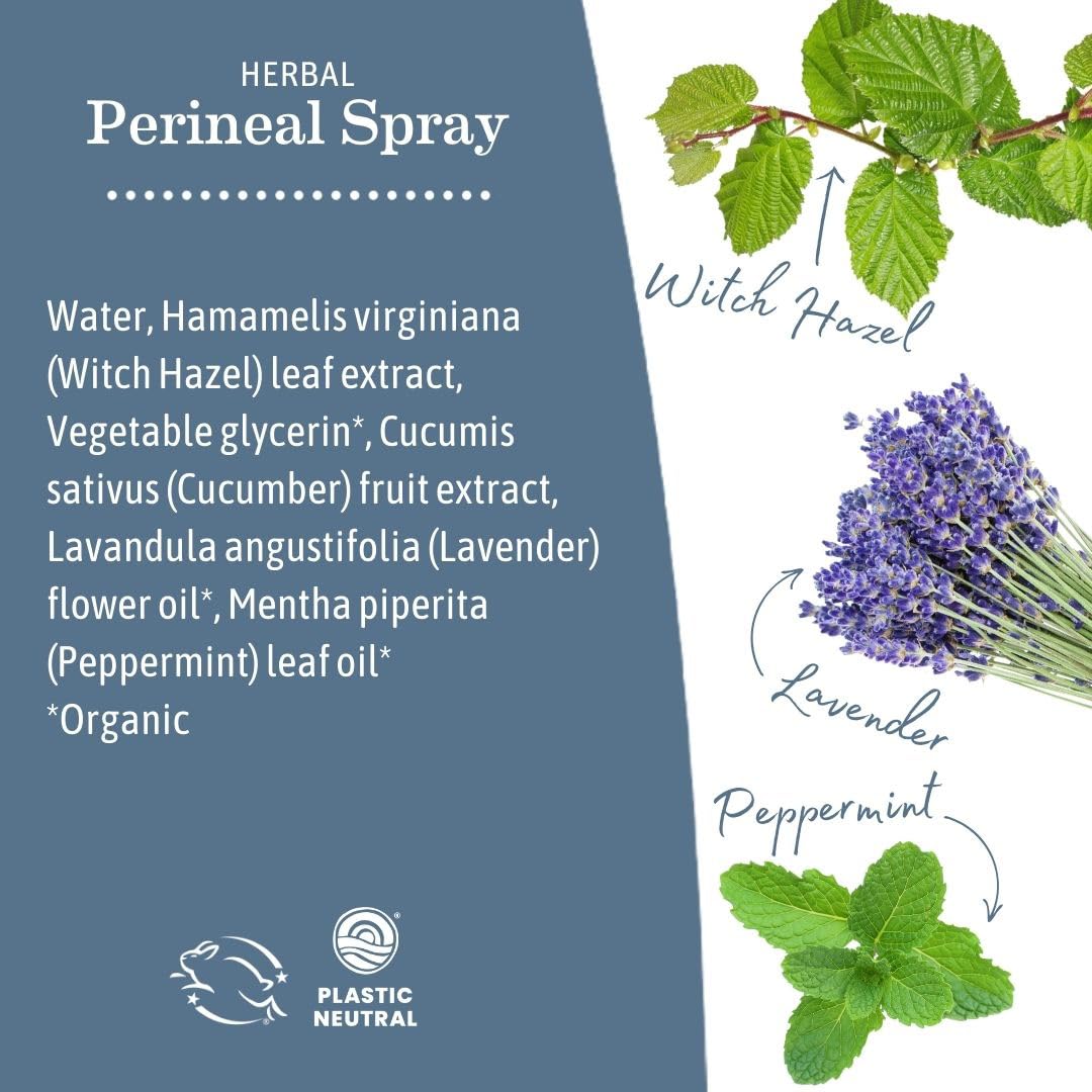 Earth Mama Herbal Perineal Spray – Pregnancy & Postpartum Cooling, Witch Hazel, 4 fl oz (2-pack)