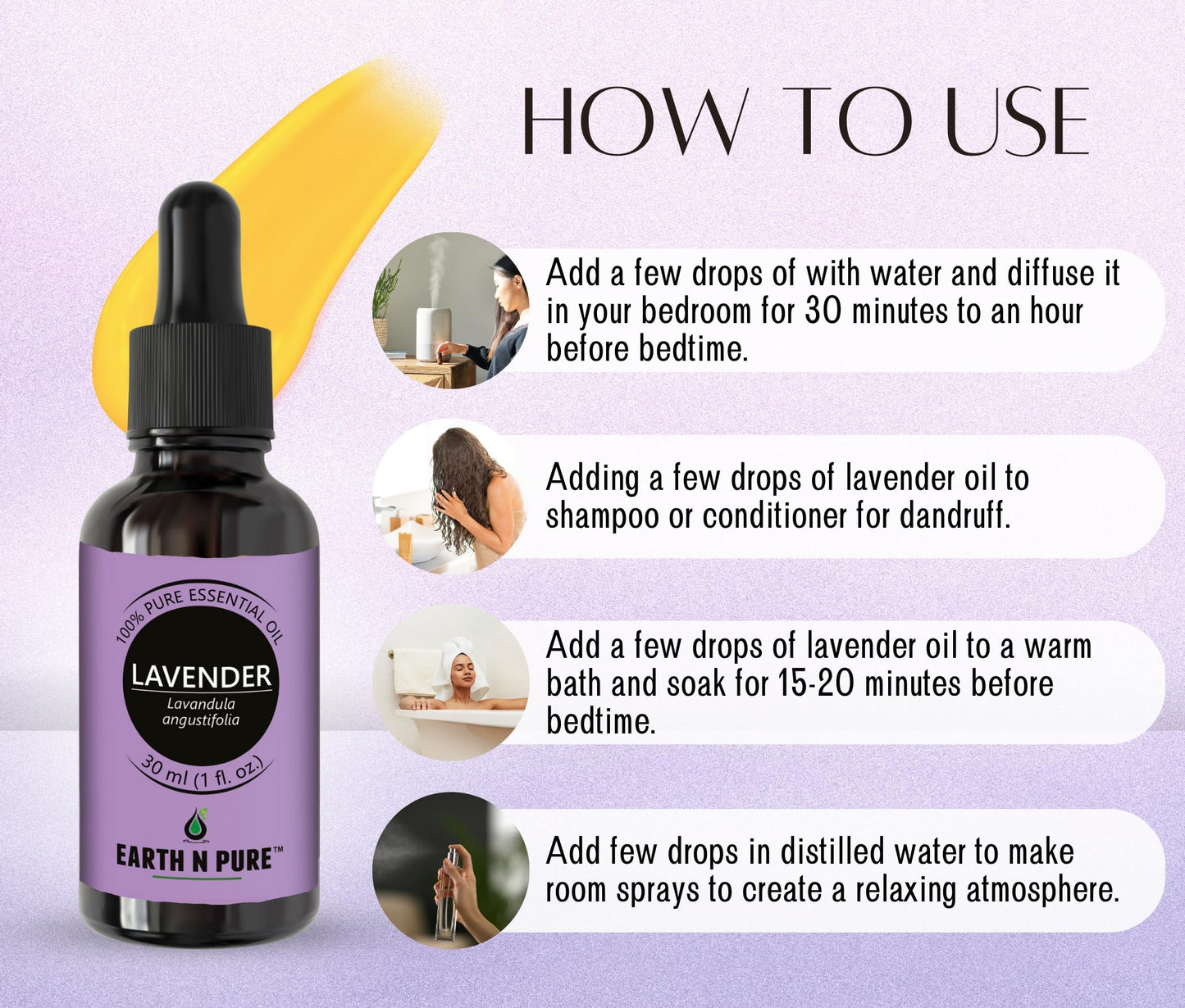 Earth N Pure Lavender Essential Oil – 100ml, 100% Natural & Therapeutic Grade