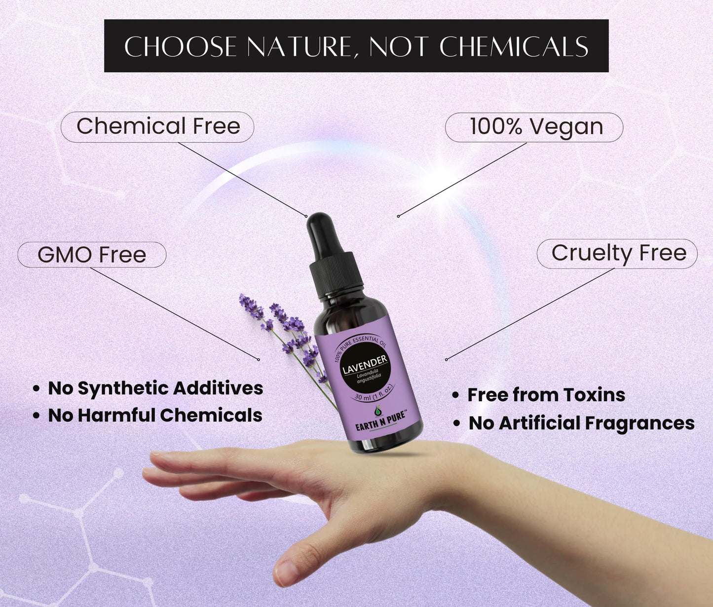 Earth N Pure Lavender Essential Oil – 100ml, 100% Natural & Therapeutic Grade