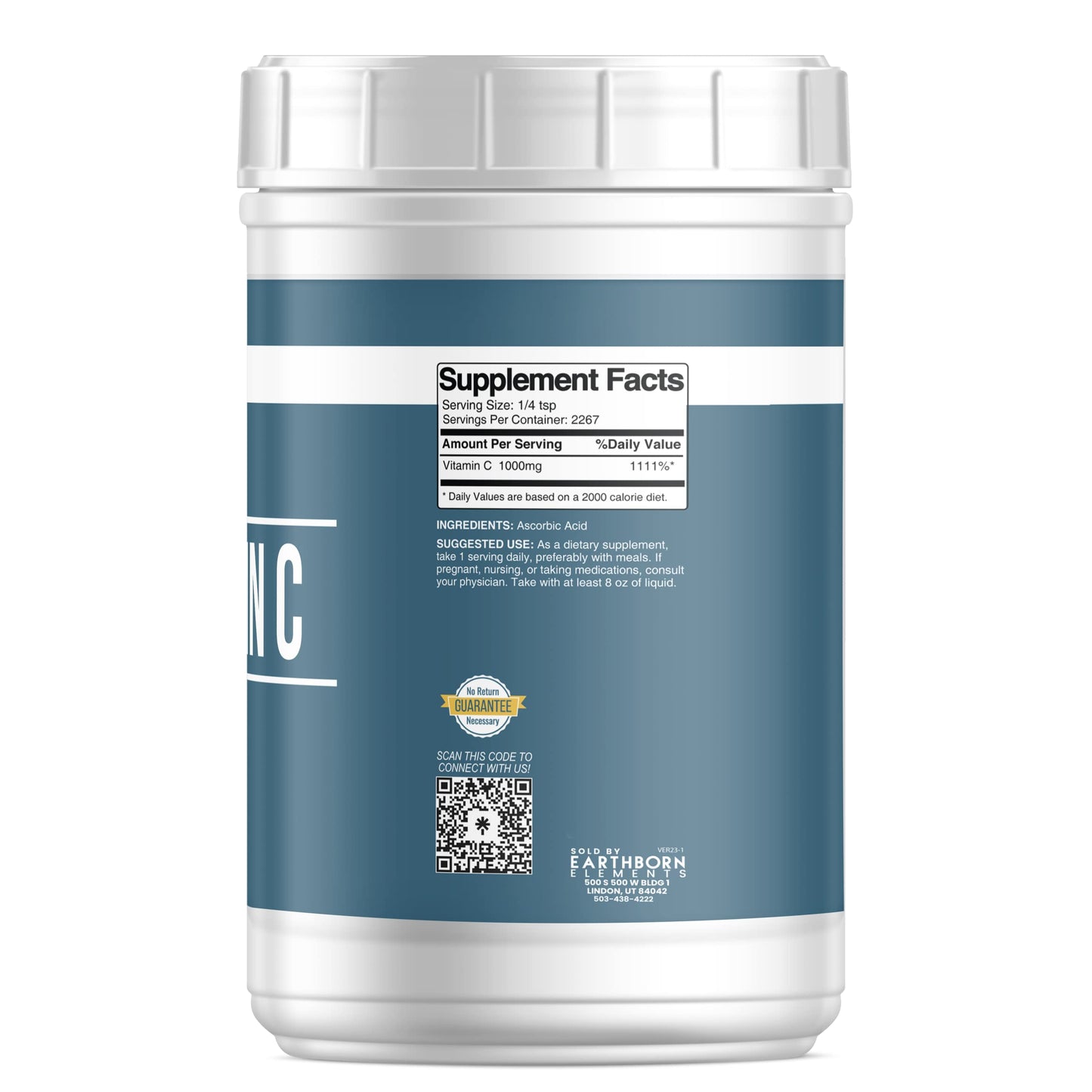Earthborn Elements Vitamin C Powder 5 lb – Ascorbic Acid Dietary Supplement