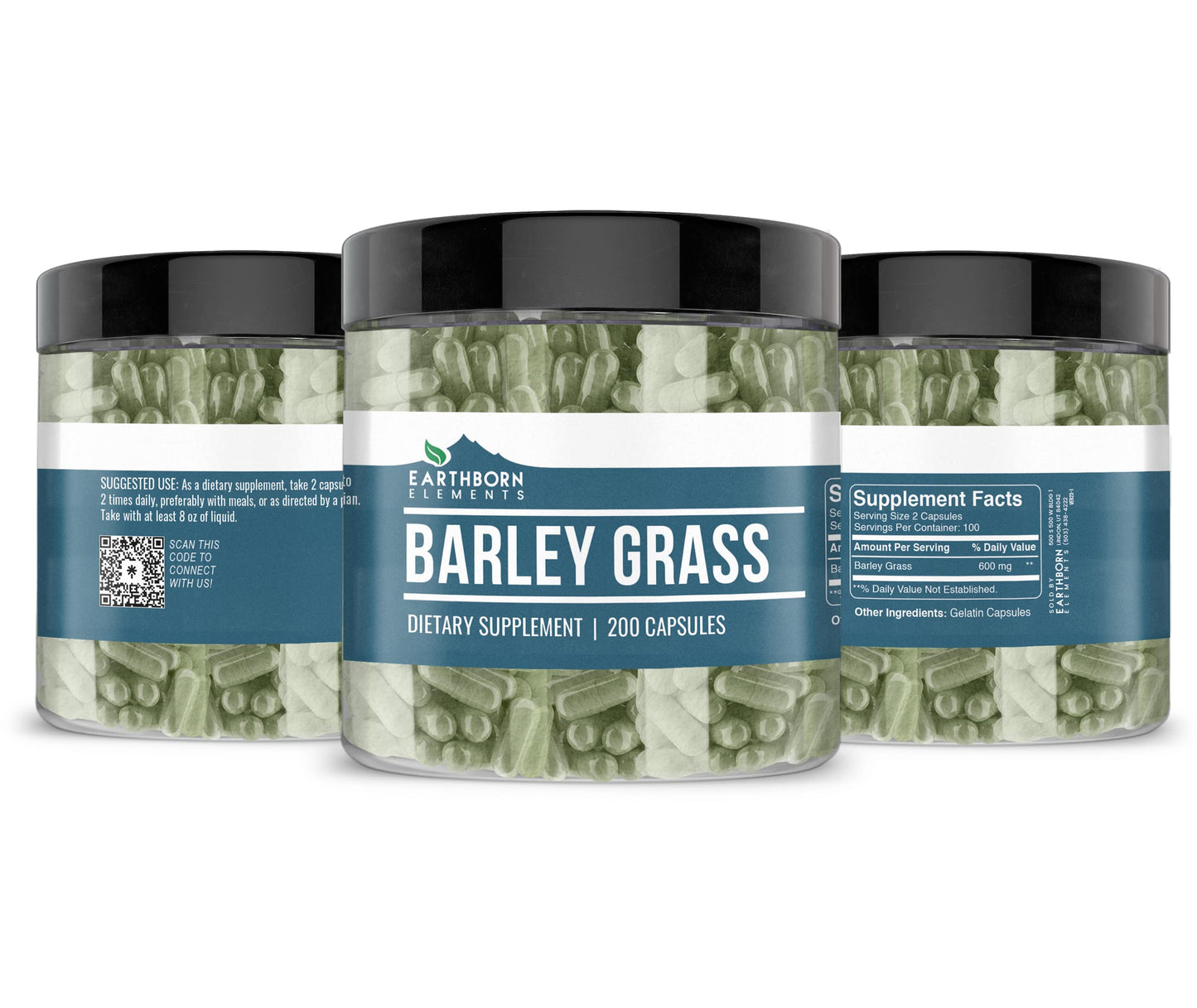 Earthborn Elements Barley Grass 200 Capsules – Pure & Undiluted