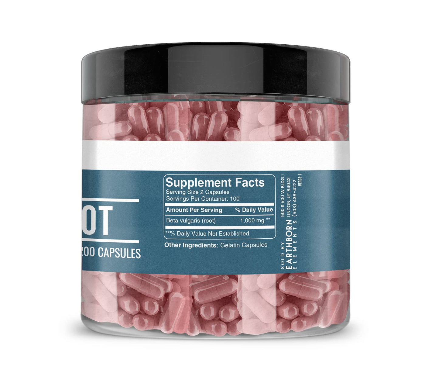 Earthborn Elements Beet Root 200 Capsules - Pure & Undiluted