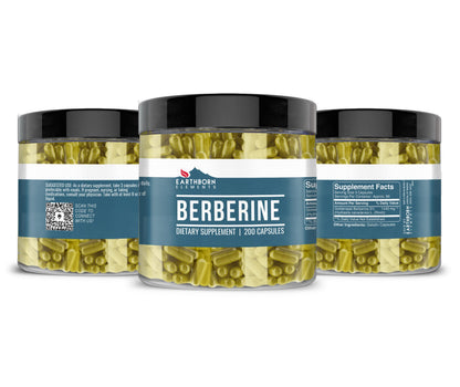 Earthborn Elements Berberine 200 Capsules | Pure & Undiluted | No Additives