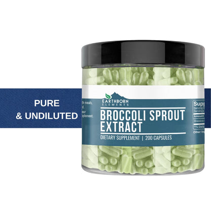 Earthborn Elements Broccoli Extract 200 Capsules | Pure & Undiluted