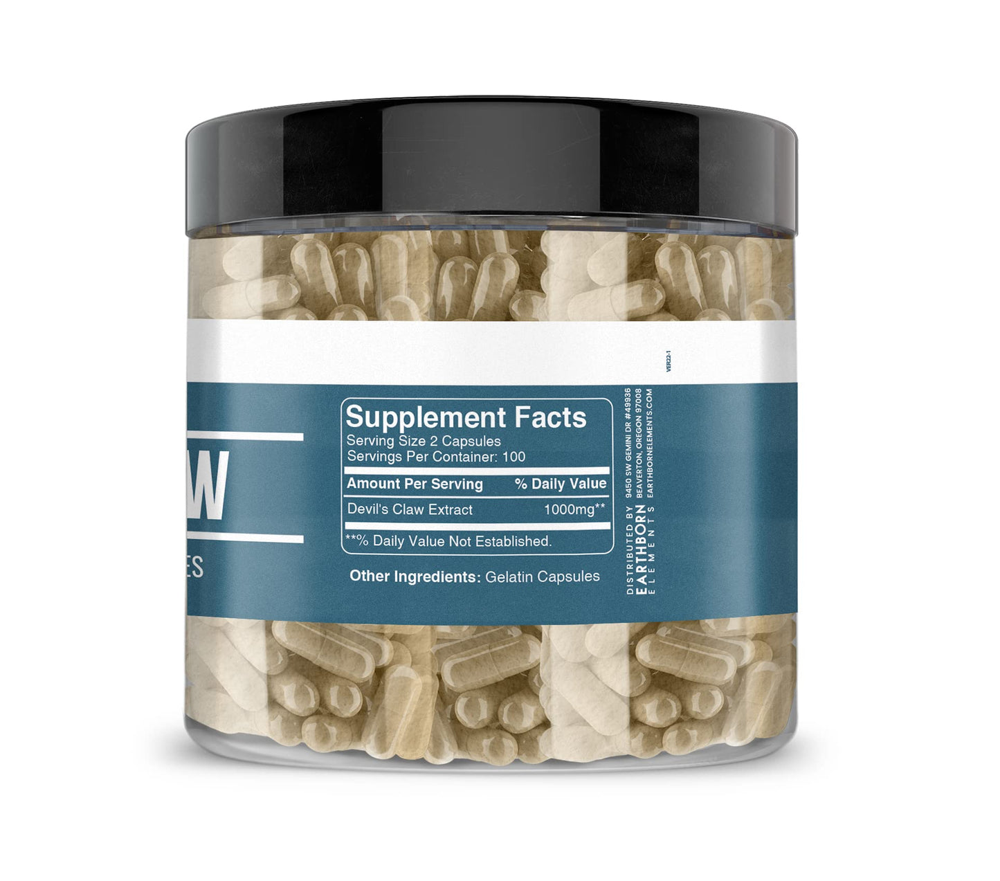 Earthborn Elements Devil's Claw Extract 200 Capsules — Pure & Undiluted