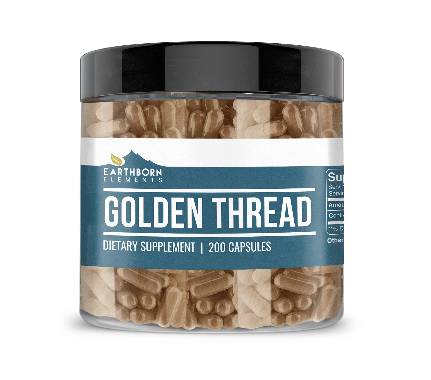 Earthborn Elements Golden Thread Capsules – 200 Count, Pure & Undiluted