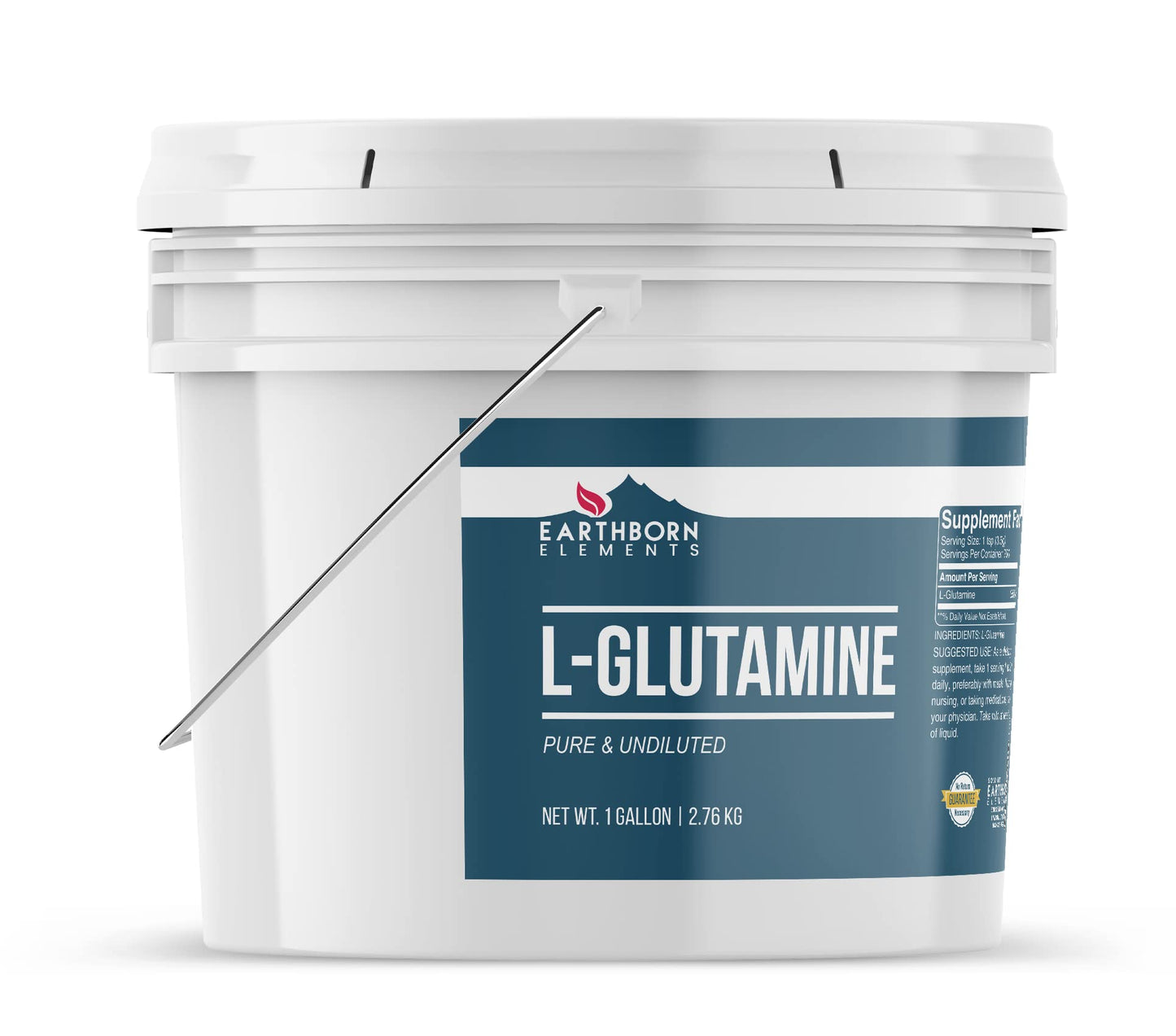 Earthborn Elements L-Glutamine 1 Gallon Bucket - Pure & Undiluted Dietary Supplement