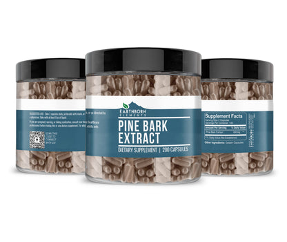 Earthborn Elements Pine Bark Extract – 200 Capsules | Pure & Undiluted