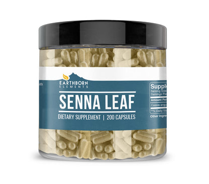 Earthborn Elements Senna Leaf Extract 200 Capsules | Pure & Undiluted