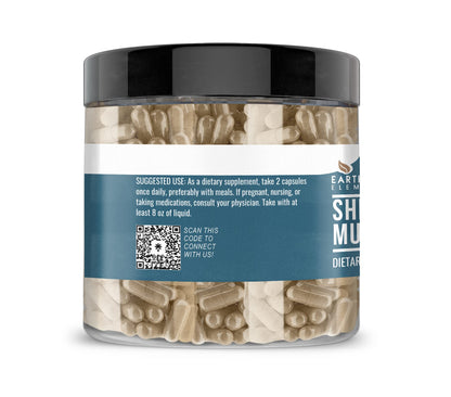 Earthborn Elements Shiitake Mushroom Extract - 200 Capsules | Pure & Undiluted