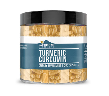 Earthborn Elements Turmeric Curcumin 200 Capsules - Pure & Undiluted