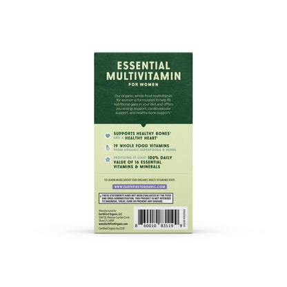 EarthFirst Organic Women’s Multivitamin – 60 Count with Iron & B12