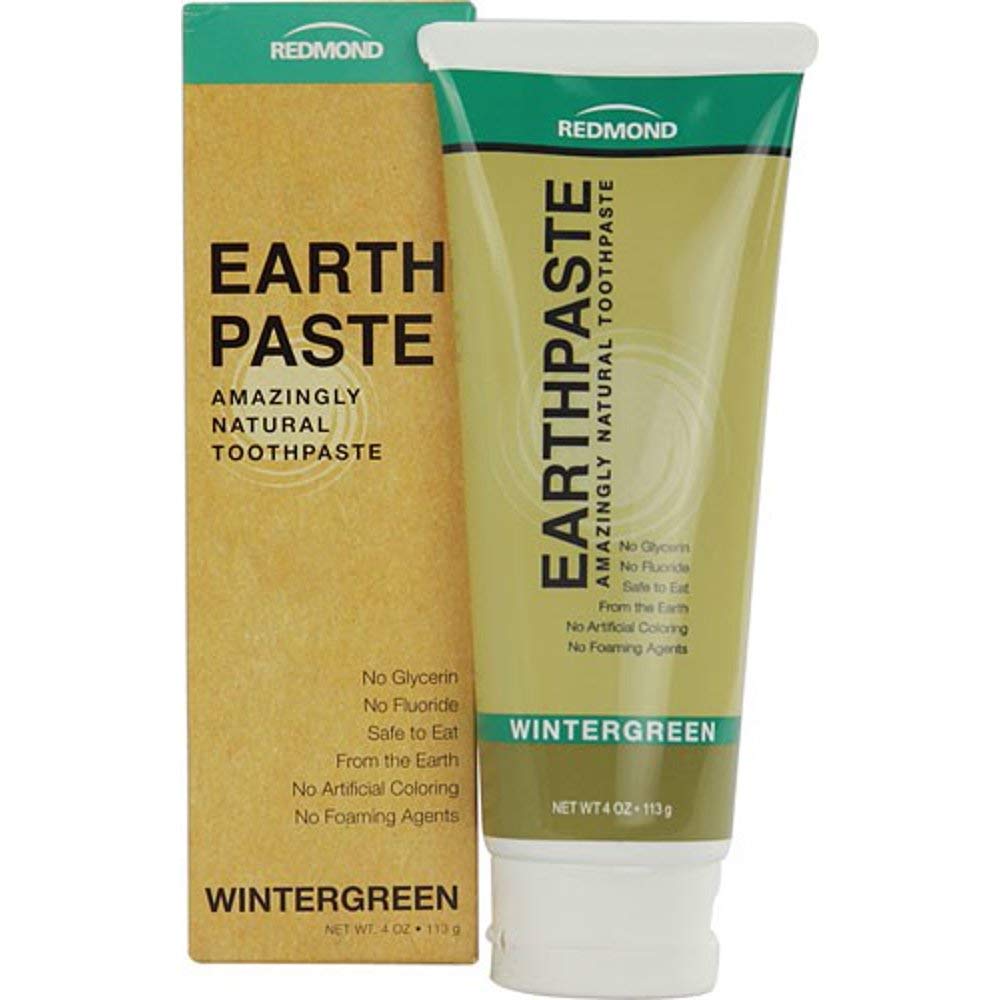 REDMOND Earthpaste All Natural Non-Fluoride Toothpaste – Wintergreen, 4oz (6 Pack)