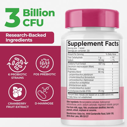 Earth's Pearl Vaginal Probiotics for Women - BIO-Tract Delivery, 3 Billion CFU, 1 Tablet/Day