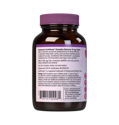 BlueBonnet EarthSweet Melatonin 10 mg Fast-Acting Chewables – Raspberry, Gluten-Free & Vegan