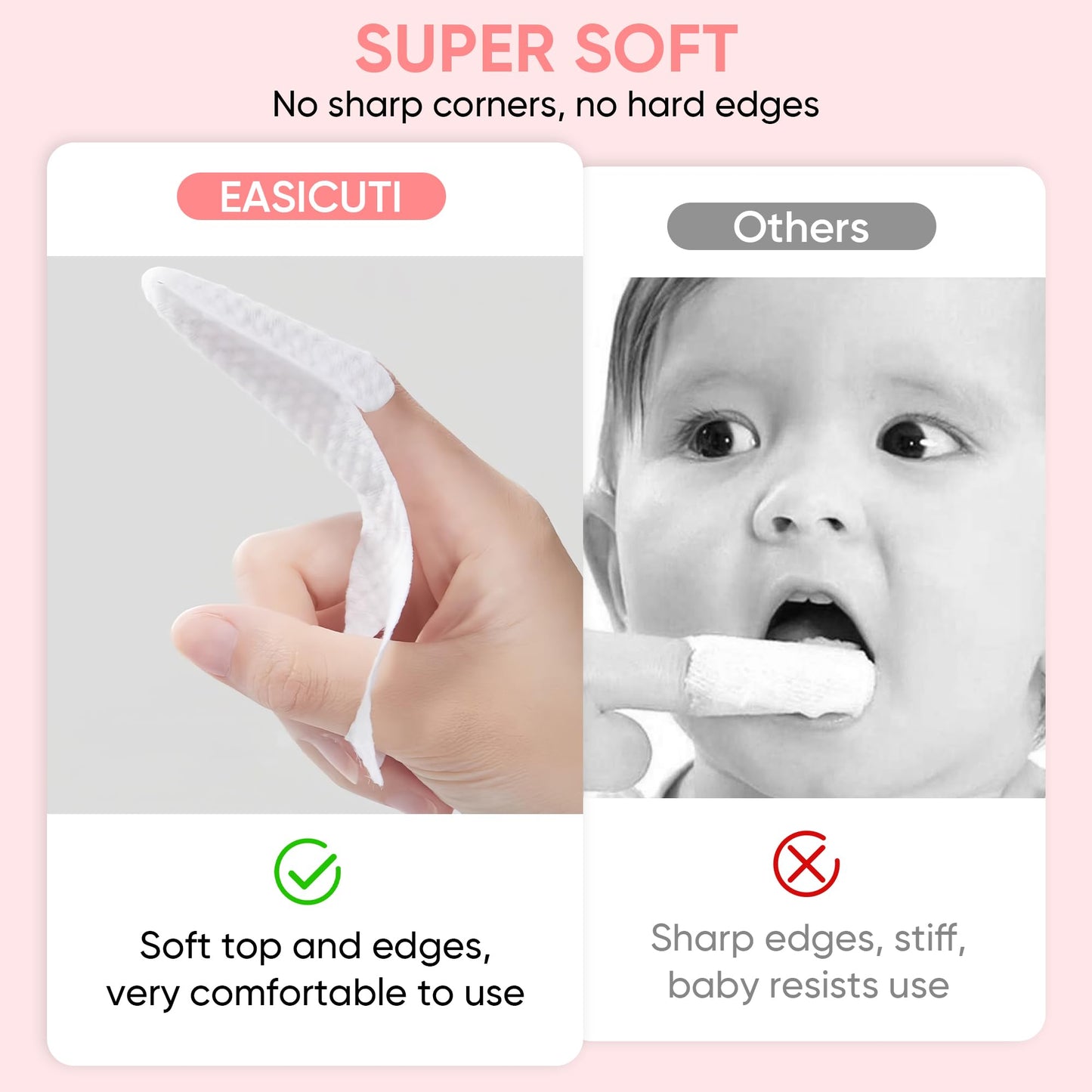 EASICUTI 40Pcs Baby Finger Toothbrush & Dry Wipes – Newborn Oral Care (0-36 Months)
