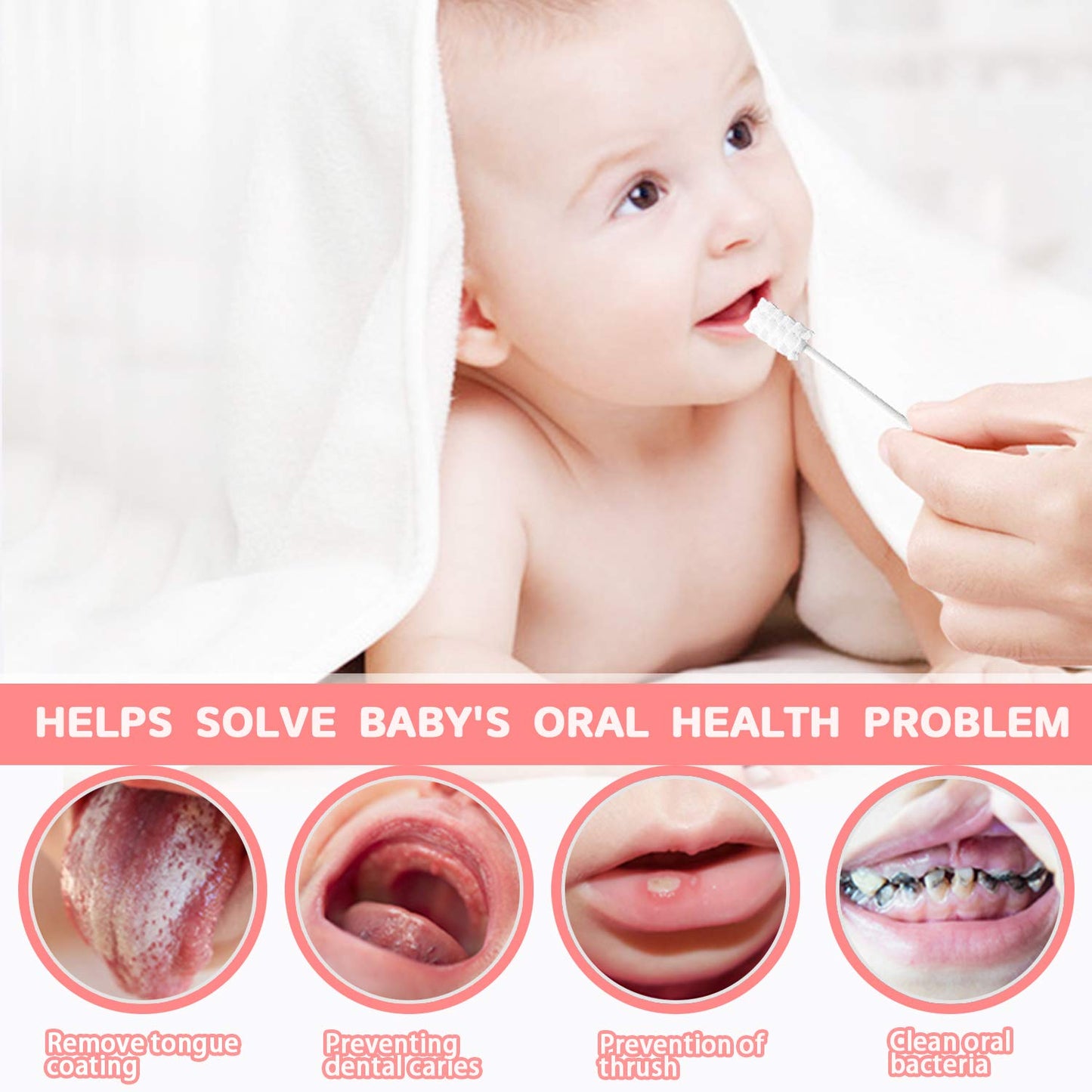 EASICUTI Baby Tongue Cleaner – 42Pcs Disposable Infant Toothbrush + Free 1 Finger Brush (0-36 Months)