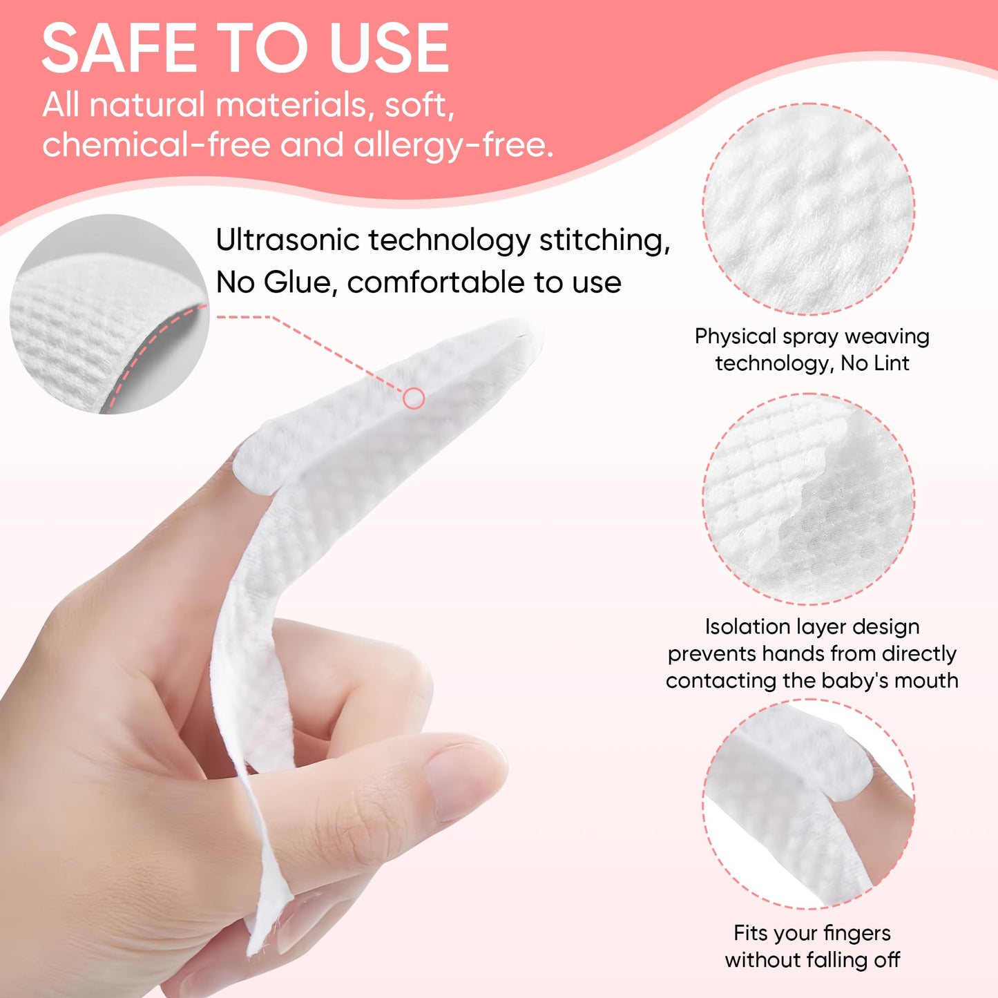 EASICUTI 40Pcs Baby Finger Toothbrush & Dry Wipes – Newborn Oral Care (0-36 Months)