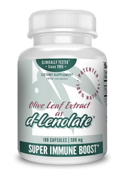 East Park Olive Leaf Extract (OLE) d-Lenolate 500mg | Immune Support | 180 Veg Capsules