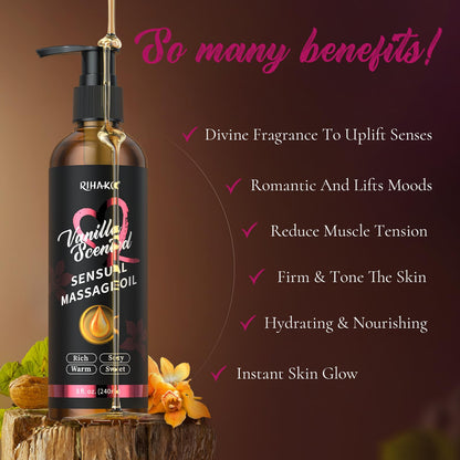 Easter Basket Stuffers: Vanilla Sensual Massage Oil for Couples – Date Night & Relaxing Massage Oil