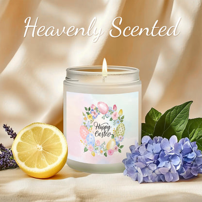 Easter Candle - Cream Vanilla Scented Natural Soy Wax (7oz) Jar for Home & Easter Decor