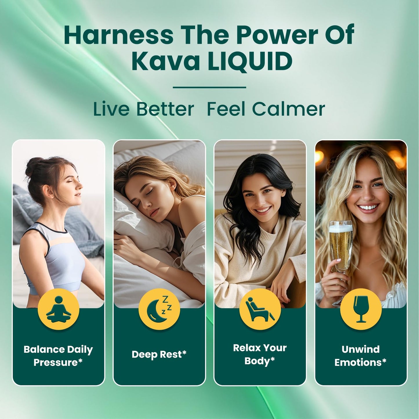 Liposomal Kava Kava Drops for Calm & Sleep – Vegan Liquid 2 oz with GABA, Ashwagandha & Magnesium