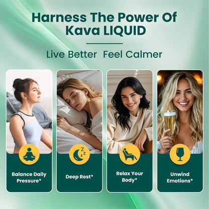 Liposomal Kava Kava Drops for Calm & Sleep – Vegan Liquid 2 oz with GABA, Ashwagandha & Magnesium
