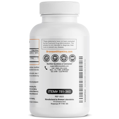 Bronson Vitamin K2 MK-7 with D3 – Non-GMO, 360 Capsules, 5000 IU D3