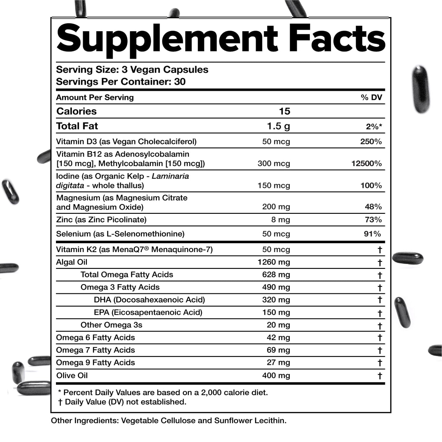 Complement Essential Vegan Multivitamin for Men & Women | Omega-3 DHA/EPA, D3 & K2
