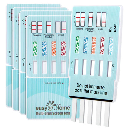Easy@Home 5-Panel Urine Drug Test Kit (5 Pack) – THC/Marijuana, Cocaine, OPI, AMP, BZO – At-Home Test – 5 Minute Results EDOAP-754