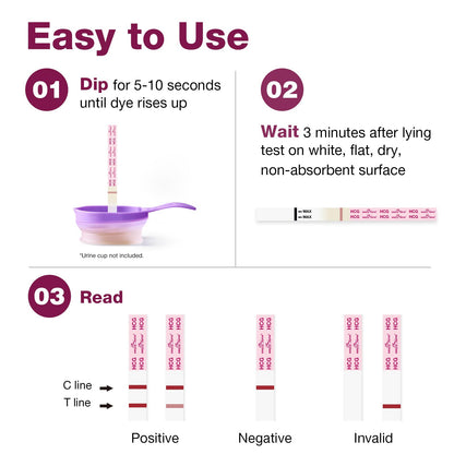 Easy@Home 60 Pregnancy Tests: Early Detection Precise Results Pregnancy Test Strips - Bulk Pregnancy Strips - 60 hCG Test Strips