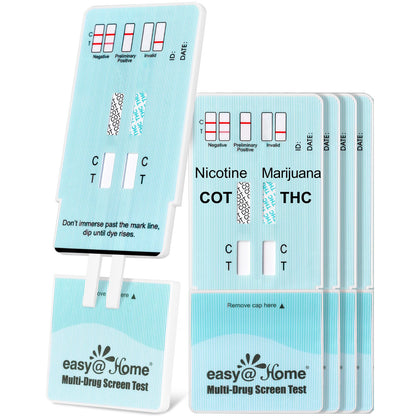 Easy@Home 5-Pack Urine Drug Test Kit – THC & Nicotine (Cotinine) – EDOAP-124