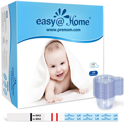 Easy@Home Ovulation Test Strips 100 Pack with Premom App – Ovulation Predictor Kit (FSA Eligible)