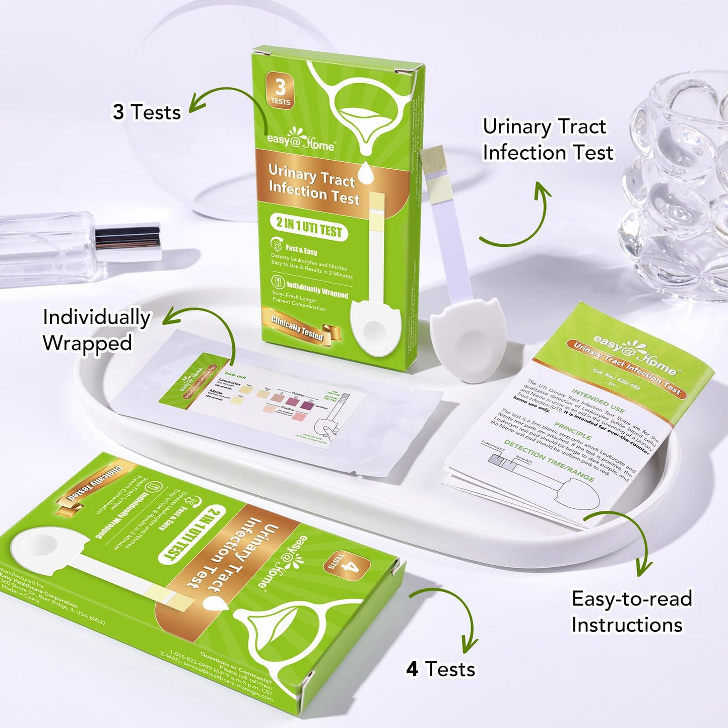 Easy@Home UTI Test Strips 6 Pack – Leukocytes & Nitrites (Women)