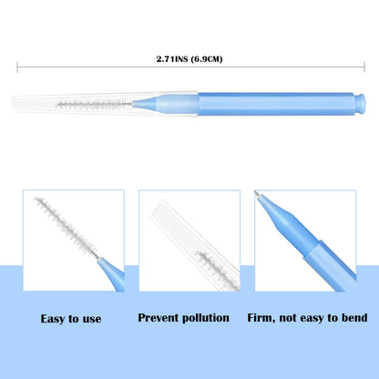 EasyHonor Braces Brush – Interdental Toothpick Flosser, 75pcs, 5 Colors