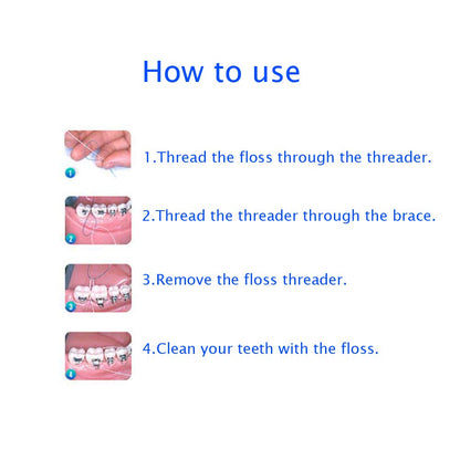 EasyHonor Dental Floss Threaders (Green) – Braces, Bridges & Implants, 210 Count (6 Pack)