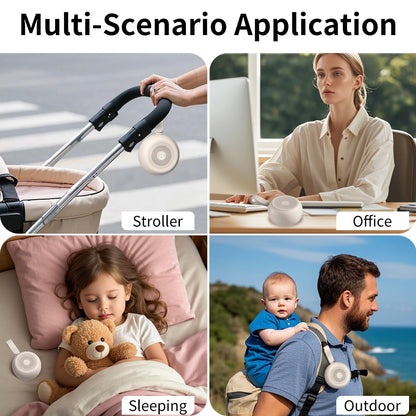 Easysleep White Noise Sound Machine — Portable Sleep Aid with 30 Sounds, 12 Night Light Colors, 4 Timer Memory