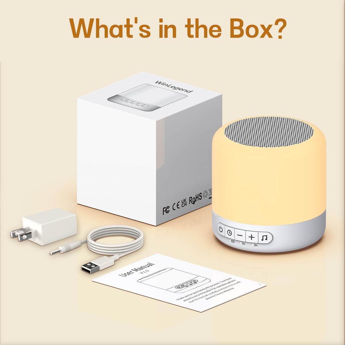 Easysleep Sound Machine for Baby & Nursery — 30 Sounds, 12 Night Lights, App Control