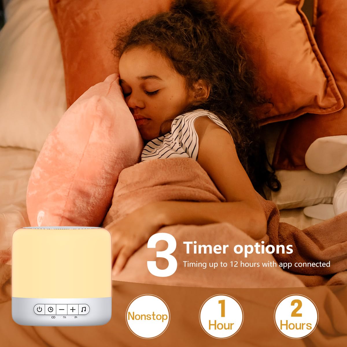 Easysleep Sound Machine for Baby & Nursery — 30 Sounds, 12 Night Lights, App Control