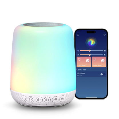 Easysleep White Noise Sound Machine — 30 Sounds, 12 Night Light Colors, App & Touch Control